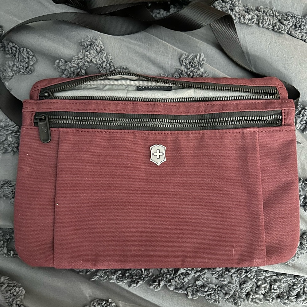 Victorinox Burgundy Bag with Silver Logo